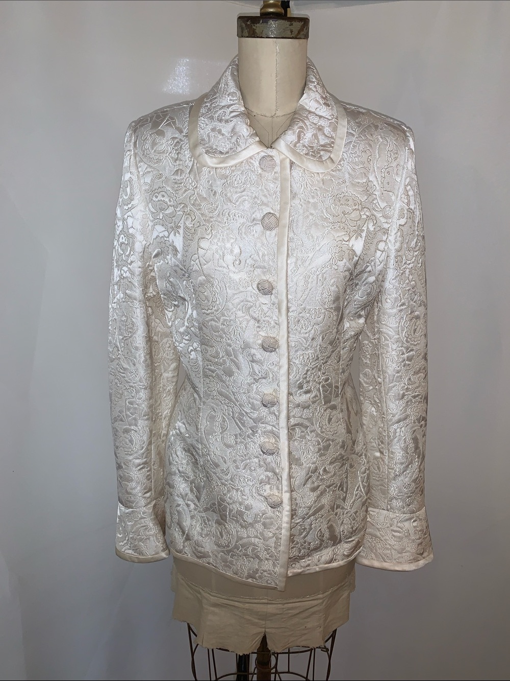 Custom made for Warner Bros. TV Ivory Brocade satin Jacket 4
